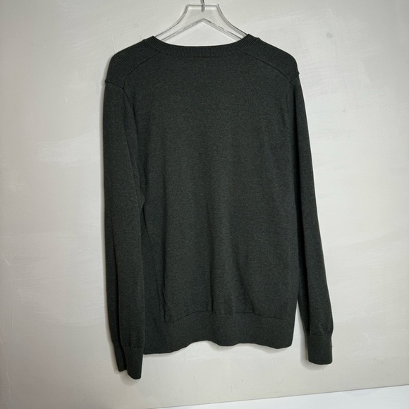 J Ferrar Mens Sweater Long Sleeve Pullover Dark Green - Picture 2 of 7